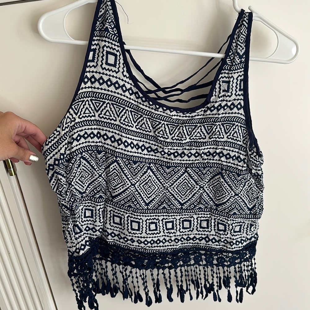 EM tank top navy and white